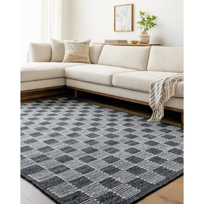 Marcela MCL-2300 Rug by Livabliss in charcoal, cream. Made from face: 100% wool, warp: 100% cotton in a unique style.