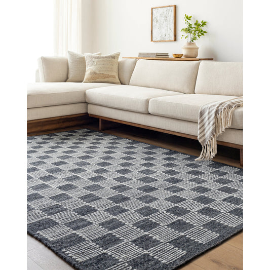 Marcela Rug - 484500 by Livabliss in charcoal, cream. Made from face: 100% wool, warp: 100% cotton in a unique style.