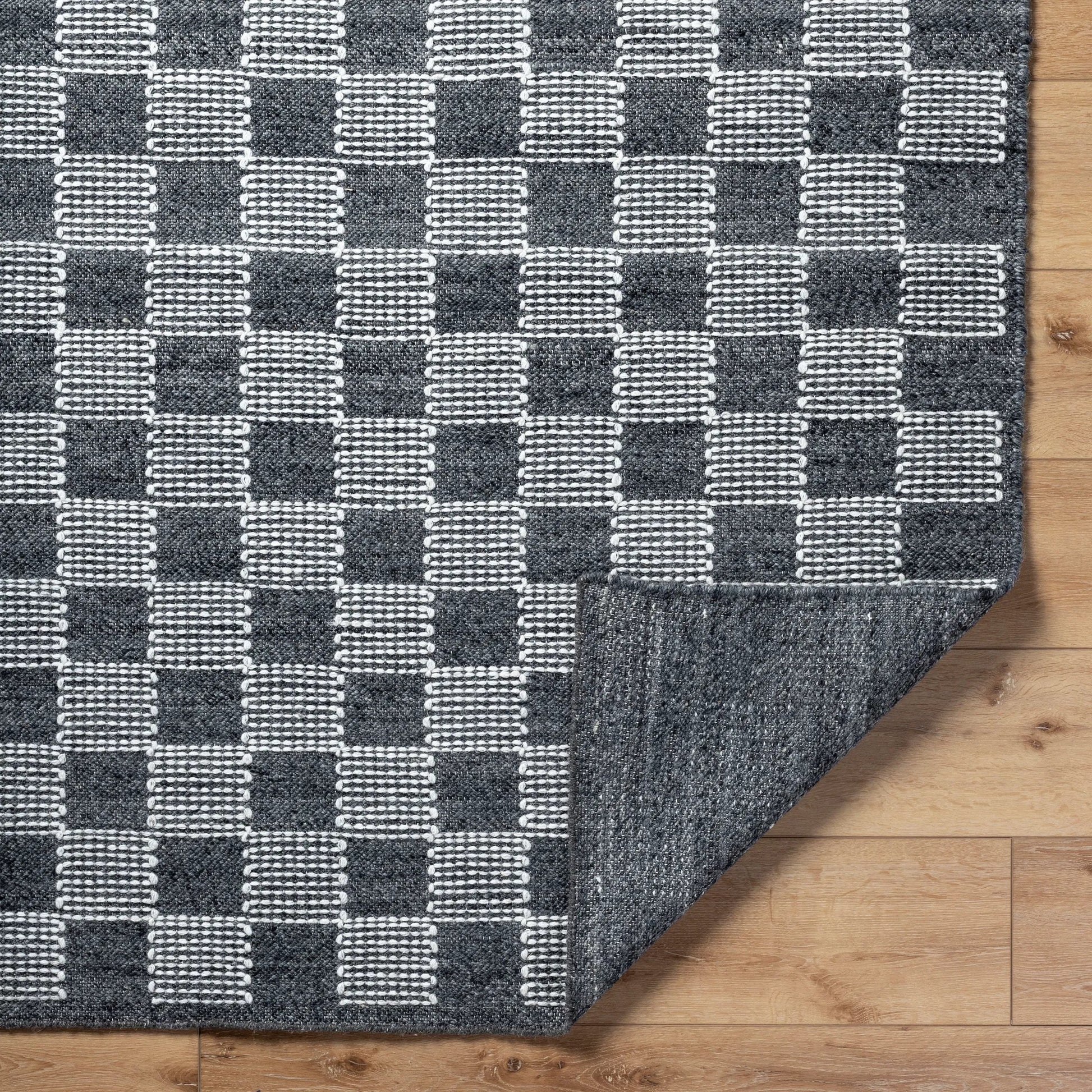 Marcela MCL-2300 Rug by Livabliss in charcoal, cream. Made from face: 100% wool, warp: 100% cotton in a unique style.