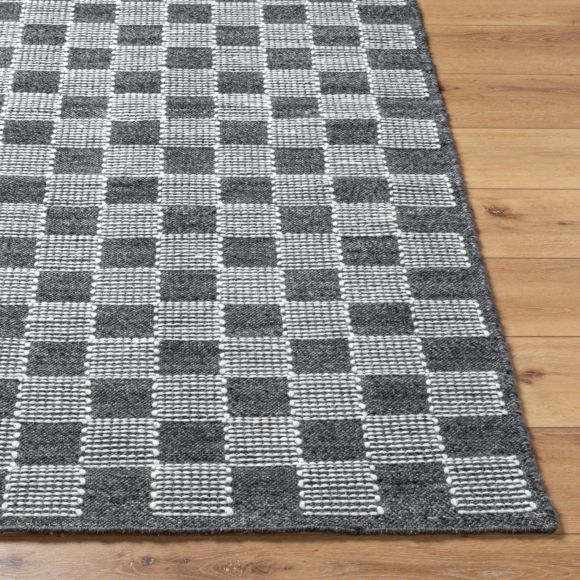 Marcela MCL-2300 Rug by Livabliss in charcoal, cream. Made from face: 100% wool, warp: 100% cotton in a unique style.