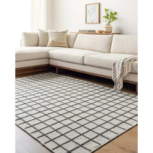 Marcela Rug - 484518 by Livabliss in ivory, charcoal. Made from face: 100% wool, warp: 100% cotton in a unique style.