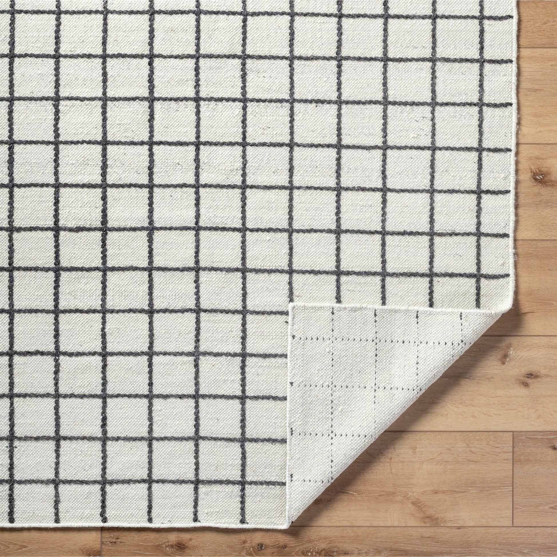 Marcela MCL-2302 Rug by Livabliss in ivory, charcoal. Made from face: 100% wool, warp: 100% cotton in a unique style.