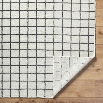 Marcela MCL-2302 Rug by Livabliss in ivory, charcoal. Made from face: 100% wool, warp: 100% cotton in a unique style.