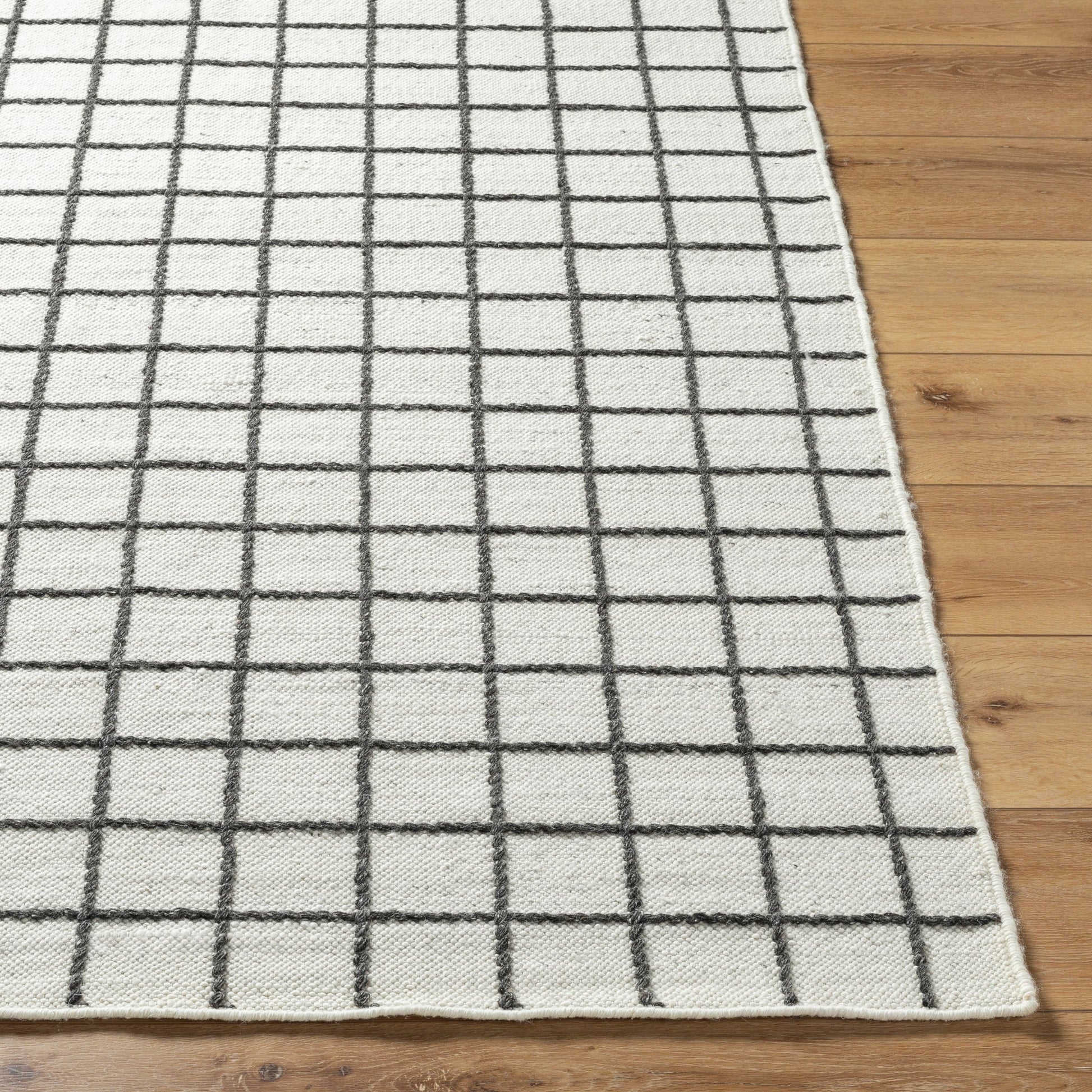 Marcela MCL-2302 Rug by Livabliss in ivory, charcoal. Made from face: 100% wool, warp: 100% cotton in a unique style.