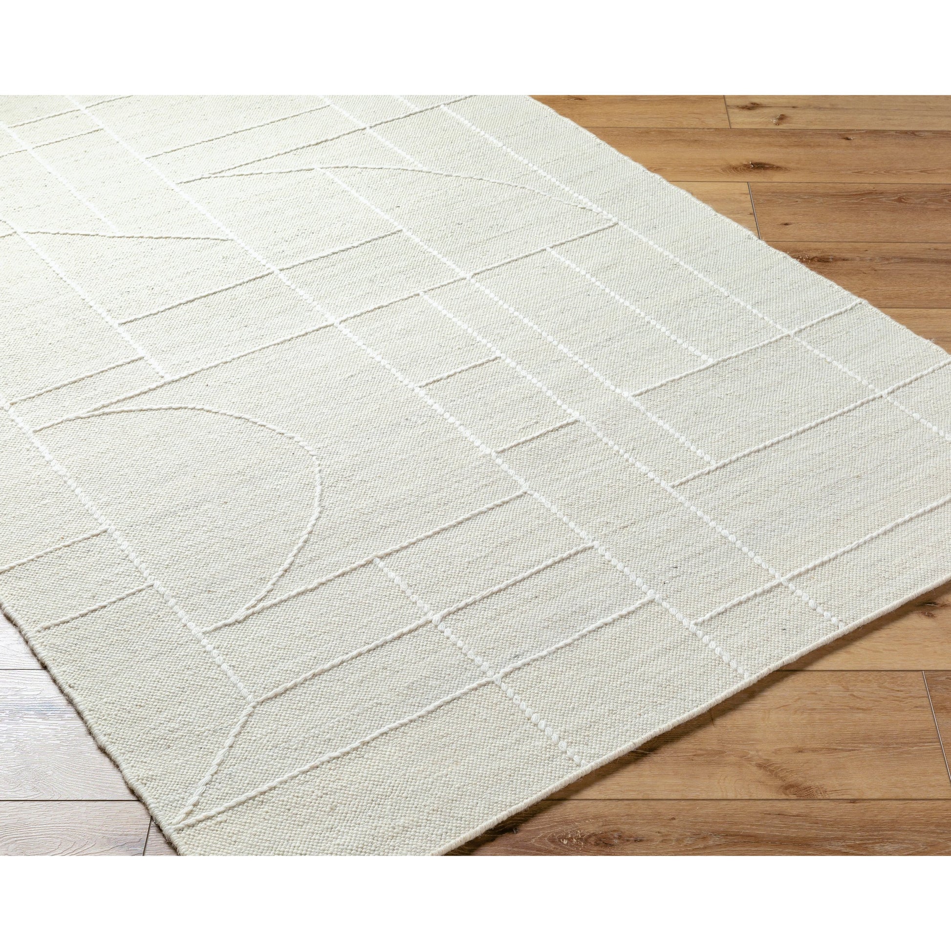 Marcela MCL-2306 Rug by Livabliss in ivory, pearl, soft gray. Made from face: 100% wool, warp: 100% cotton in a unique style.