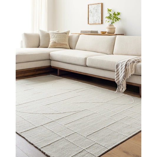 Marcela Rug - 484552 by Livabliss in light silver. Made from face: 100% wool, warp: 100% cotton in a unique style.
