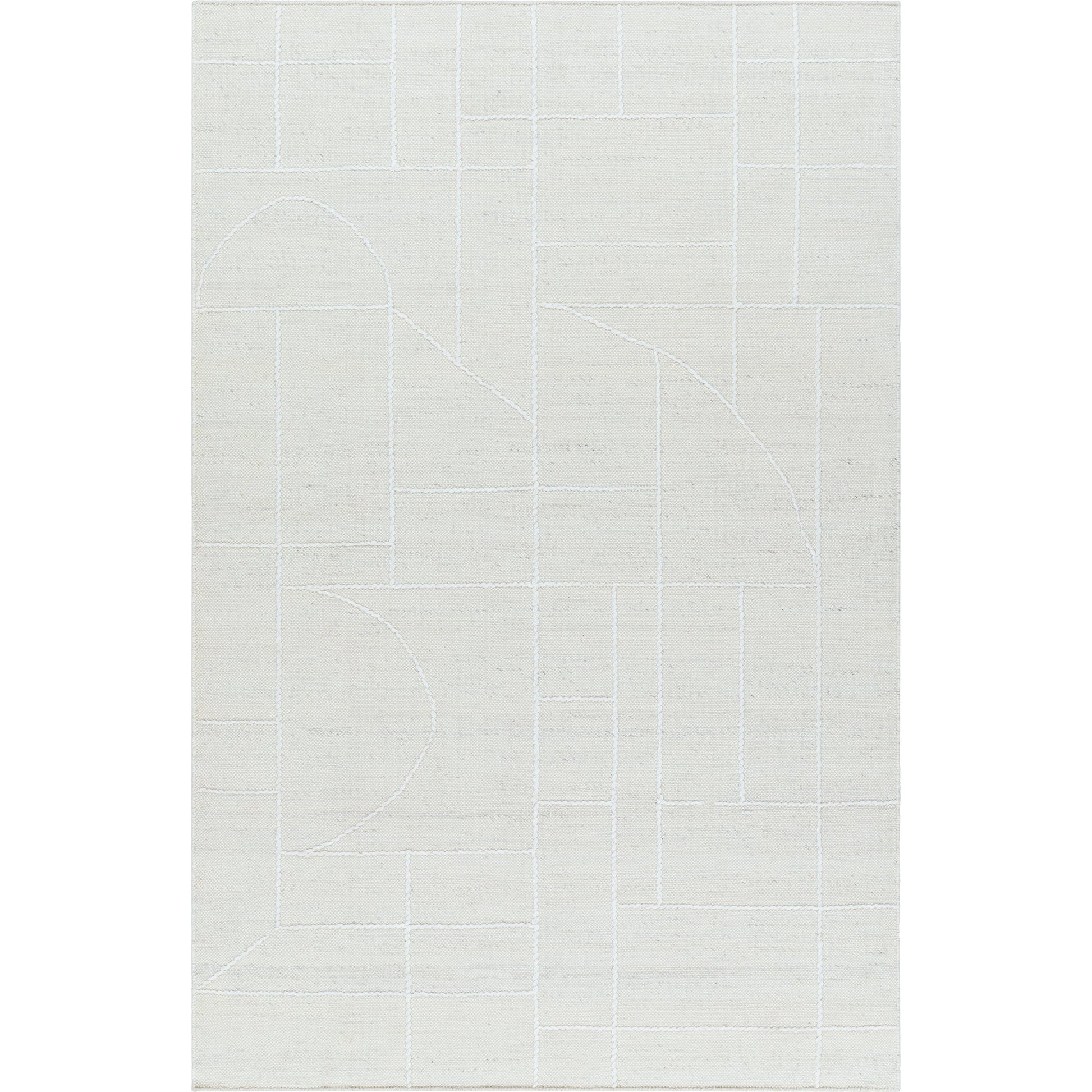 Marcela MCL-2306 Rug by Livabliss in ivory, pearl, soft gray. Made from face: 100% wool, warp: 100% cotton in a unique style.