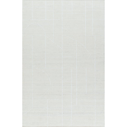 Marcela MCL-2306 Rug by Livabliss in ivory, pearl, soft gray. Made from face: 100% wool, warp: 100% cotton in a unique style.