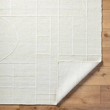 Marcela MCL-2306 Rug by Livabliss in ivory, pearl, soft gray. Made from face: 100% wool, warp: 100% cotton in a unique style.