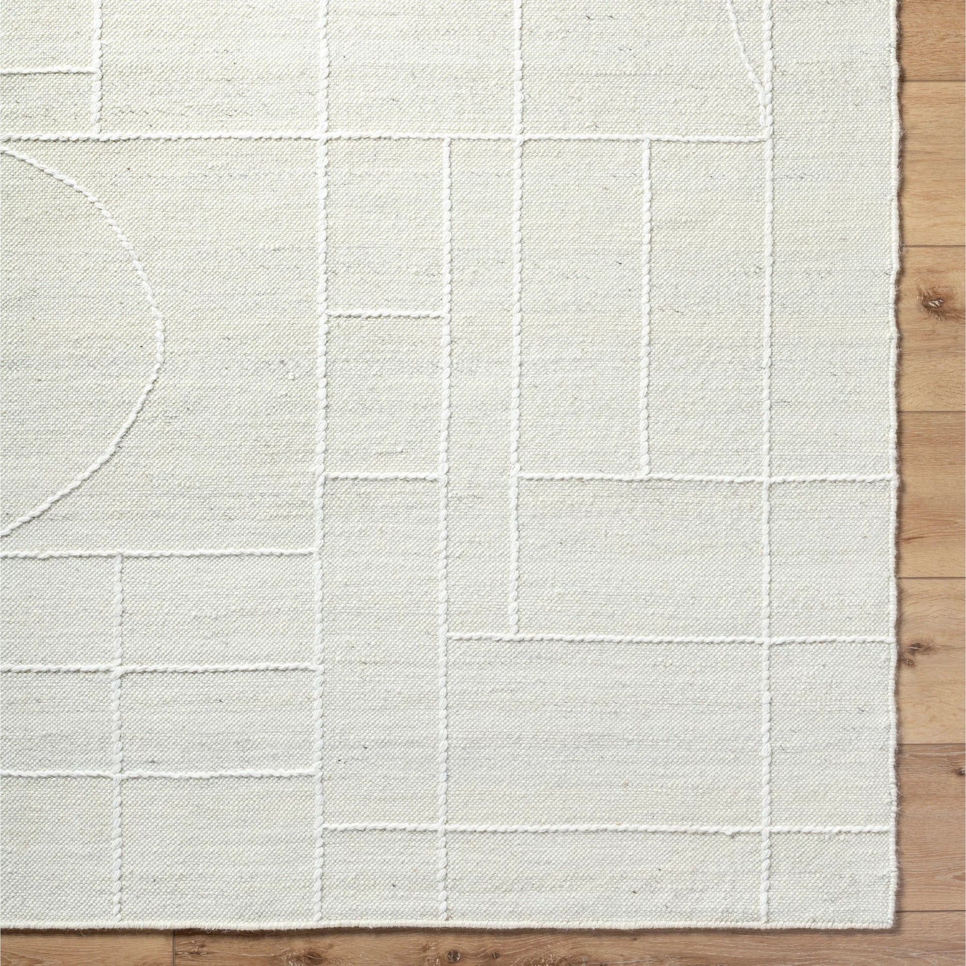 Marcela MCL-2306 Rug by Livabliss in ivory, pearl, soft gray. Made from face: 100% wool, warp: 100% cotton in a unique style.