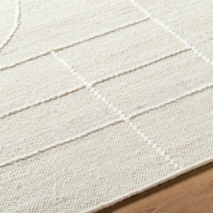 Marcela MCL-2306 Rug by Livabliss in ivory, pearl, soft gray. Made from face: 100% wool, warp: 100% cotton in a unique style.