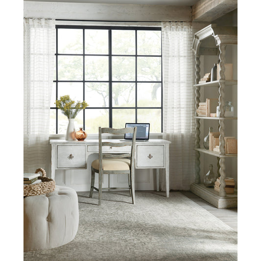 Arturo Writing Desk by Hooker Furniture in white. Made from oak veneers with solid-wood edge top in a cottage & farmhouse style.
