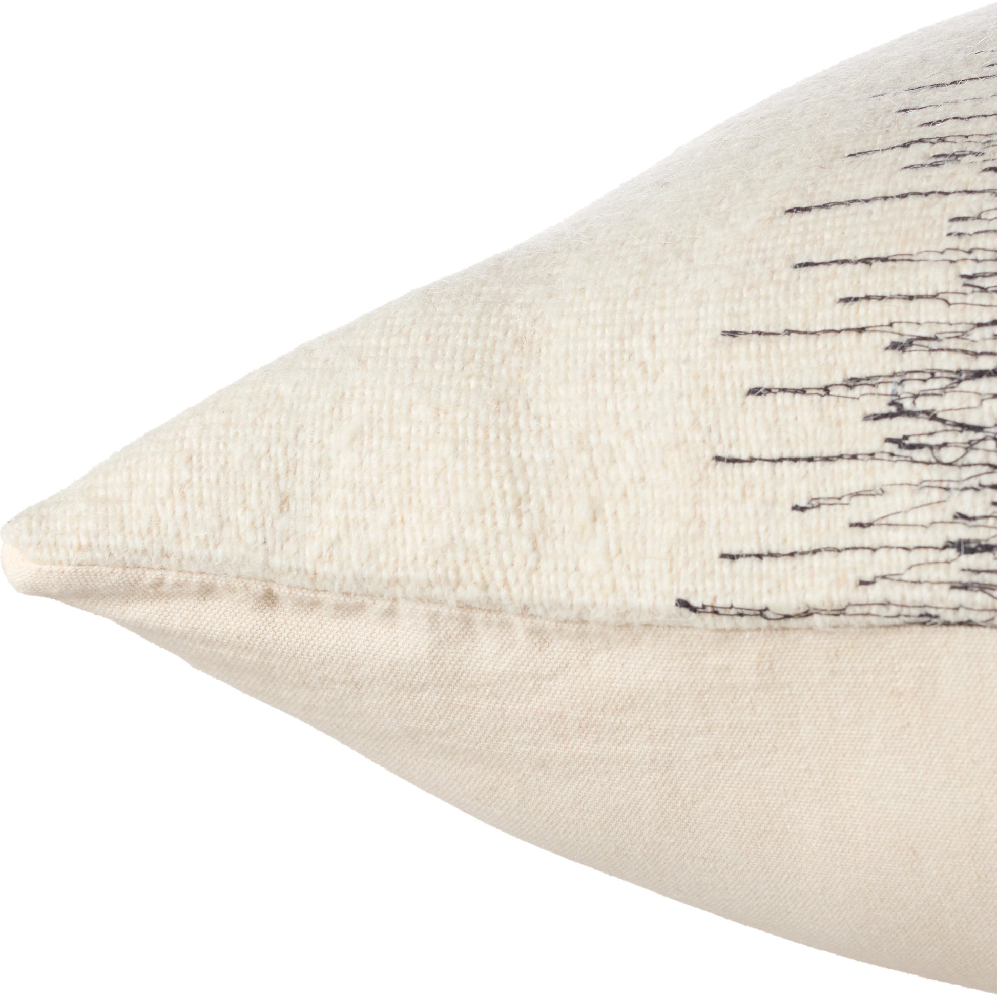Mercado Aravalli Pillow by Jaipur Living in white, black. Made from 80% wool, 20% cotton in a modern style.