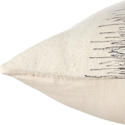 Mercado Aravalli Pillow by Jaipur Living in white, black. Made from 80% wool, 20% cotton in a modern style.
