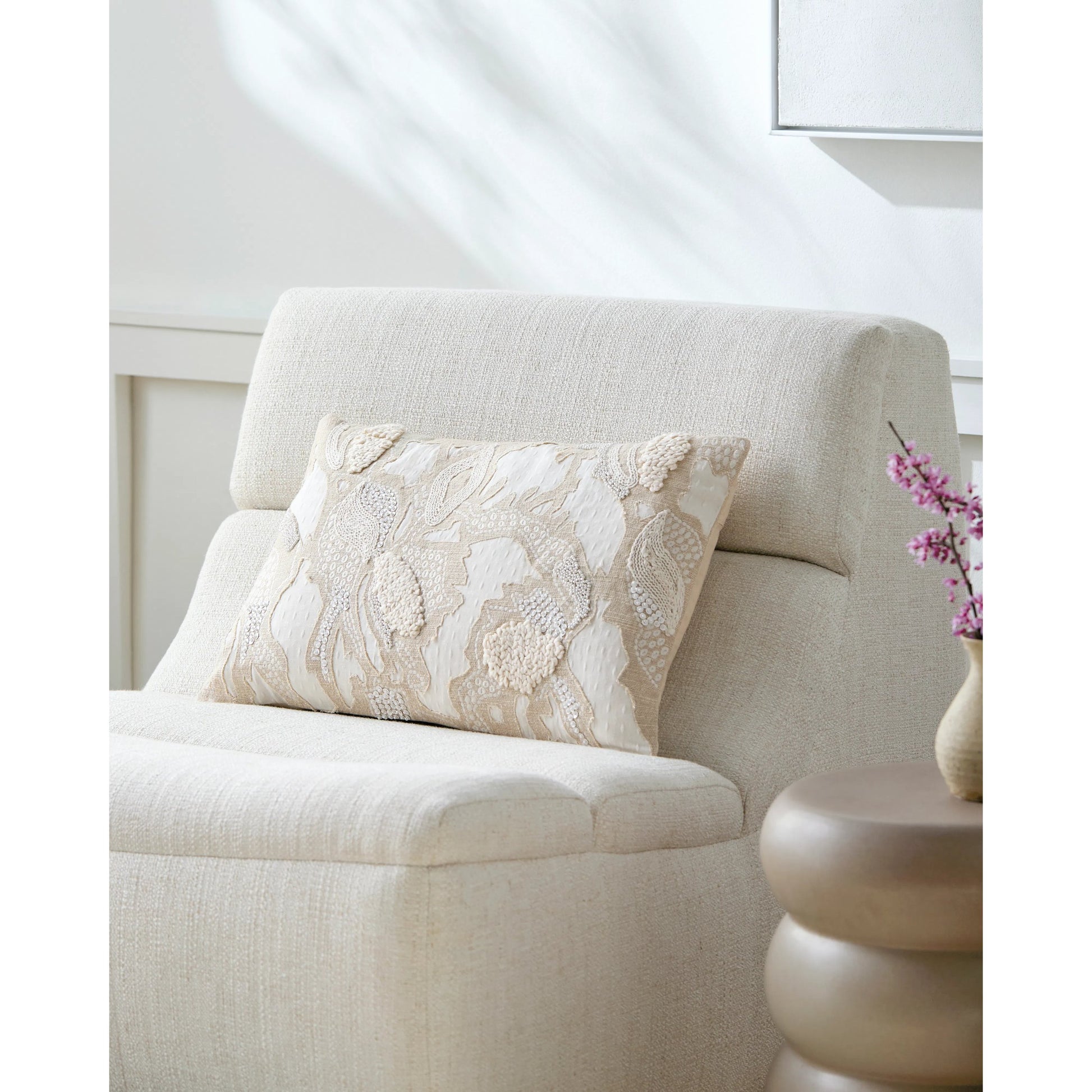 Maricopa Pillow - 21410 by Surya in beige, cream, off-white. Made from 85% cotton, 15% linen, 100% cotton in a traditional style.