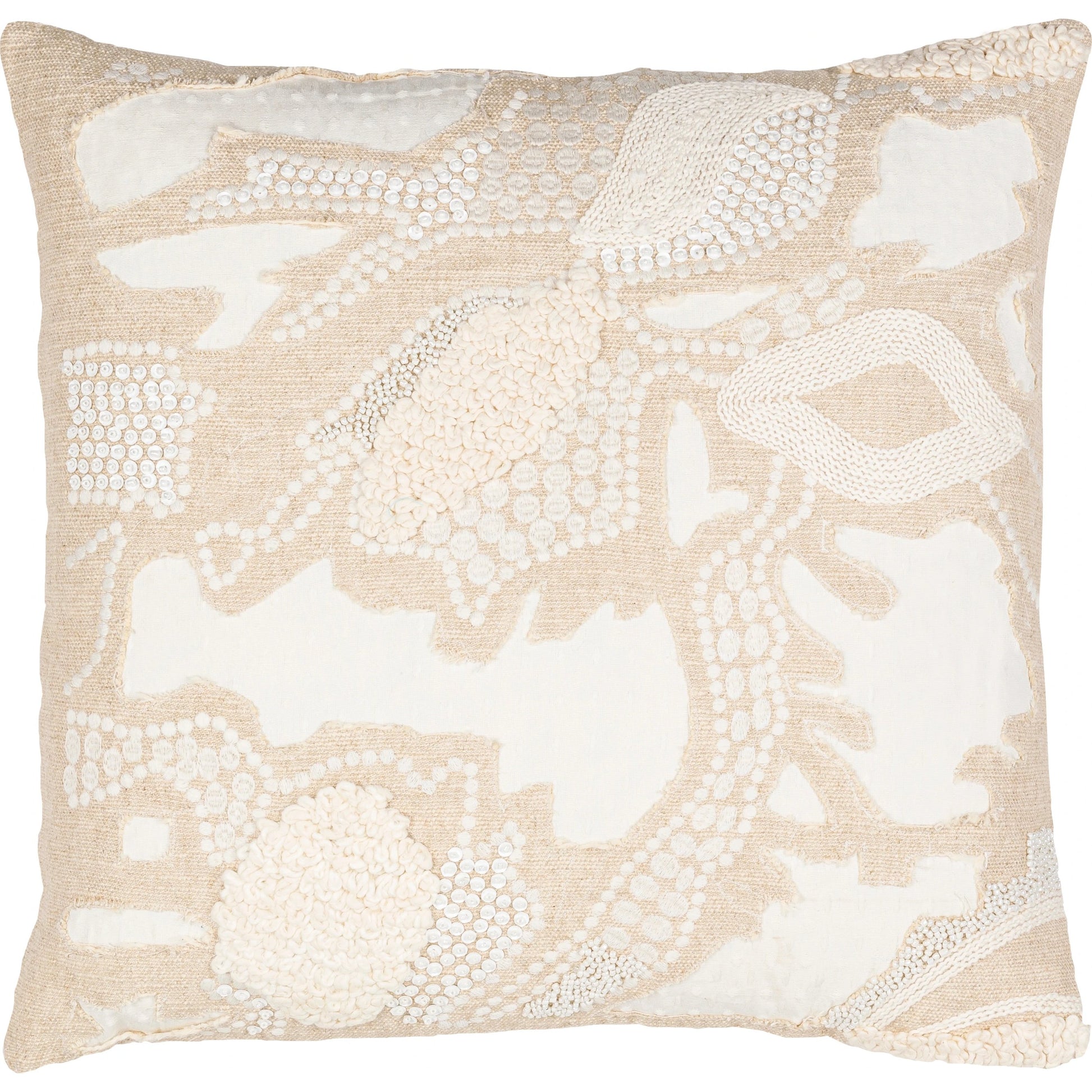 Maricopa Pillow - 21410 by Surya in beige, ivory. Made from 85% cotton, 15% linen, 100% cotton in a traditional style.