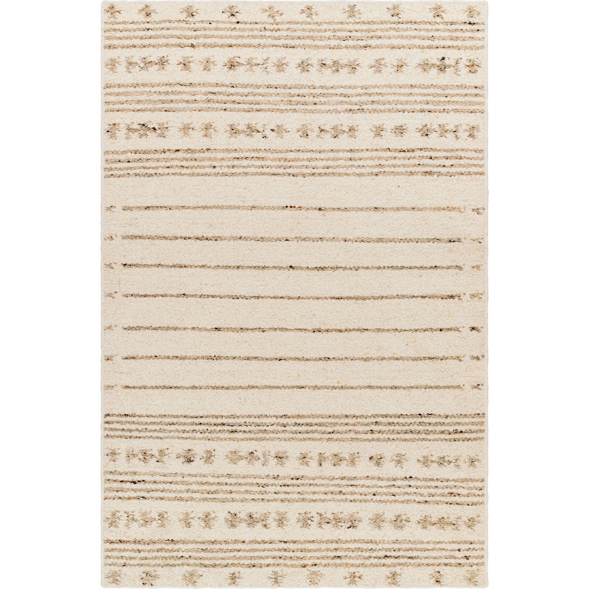 Machu Picchu MCU-1001 Rug by Surya in cream, ivory, dark brown, charcoal, brown, black. Made from 90% wool, 10% polyester in a unique style.