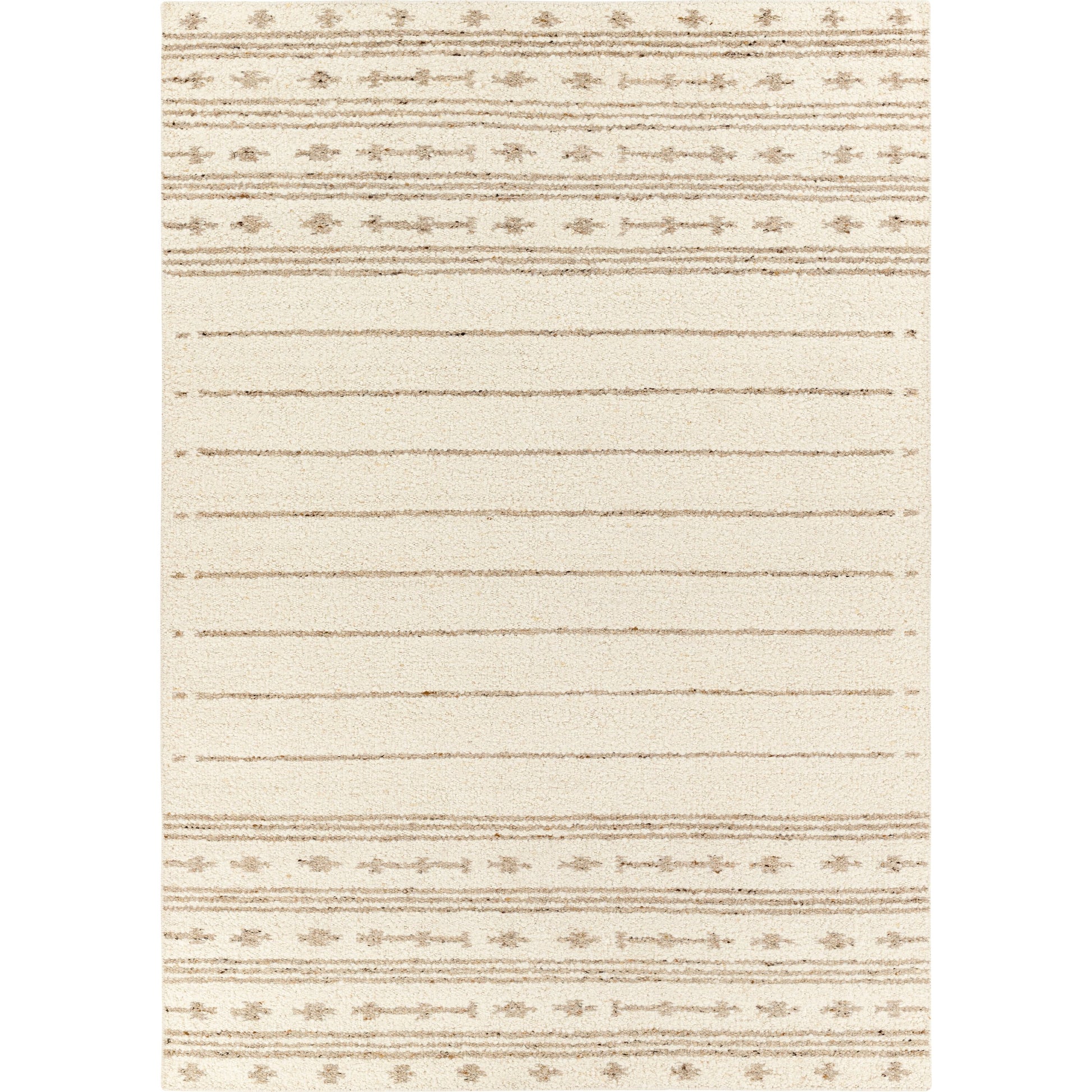 Machu Picchu MCU-1001 Rug by Surya in cream, ivory, dark brown, charcoal, brown, black. Made from 90% wool, 10% polyester in a unique style.
