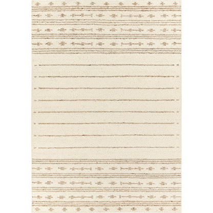 Machu Picchu MCU-1001 Rug by Surya in cream, ivory, dark brown, charcoal, brown, black. Made from 90% wool, 10% polyester in a unique style.