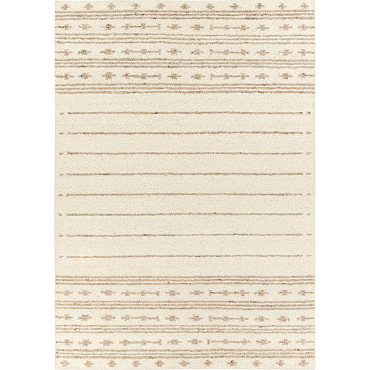 Machu Picchu MCU-1001 Rug by Surya in cream, ivory, dark brown, charcoal, brown, black. Made from 90% wool, 10% polyester in a unique style.