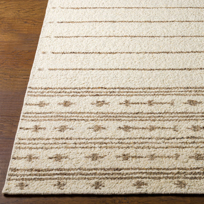 Machu Picchu MCU-1001 Rug by Surya in cream, ivory, dark brown, charcoal, brown, black. Made from 90% wool, 10% polyester in a unique style.