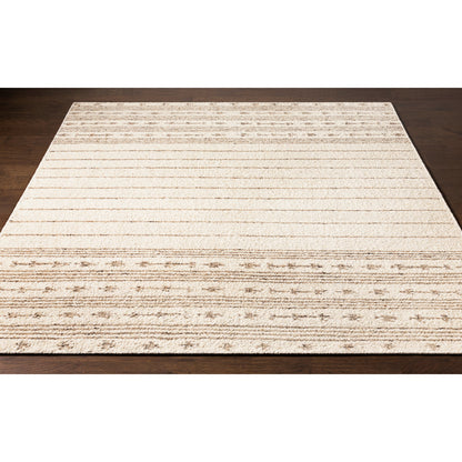 Machu Picchu MCU-1001 Rug by Surya in cream, ivory, dark brown, charcoal, brown, black. Made from 90% wool, 10% polyester in a unique style.