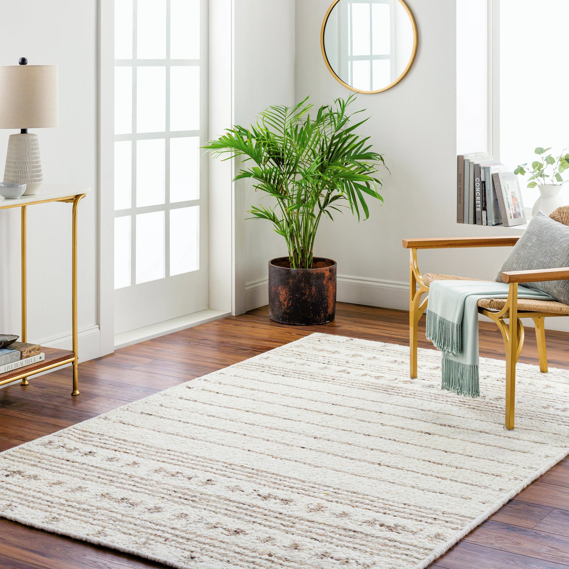 Machu Picchu Rug - 26052 by Surya in cream, ivory, dark brown, charcoal, brown, black. Made from 90% wool, 10% polyester in a unique style.