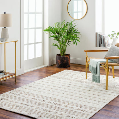 Machu Picchu Rug - 26052 by Surya in cream, ivory, dark brown, charcoal, brown, black. Made from 90% wool, 10% polyester in a unique style.