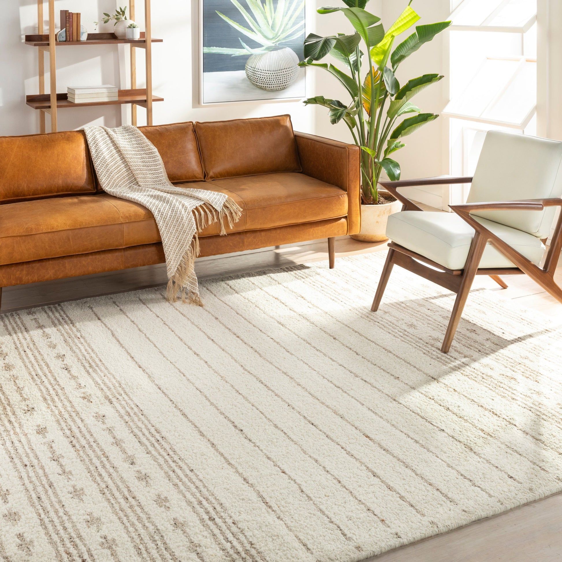 Machu Picchu MCU-1001 Rug by Surya in cream, ivory, dark brown, charcoal, brown, black. Made from 90% wool, 10% polyester in a unique style.