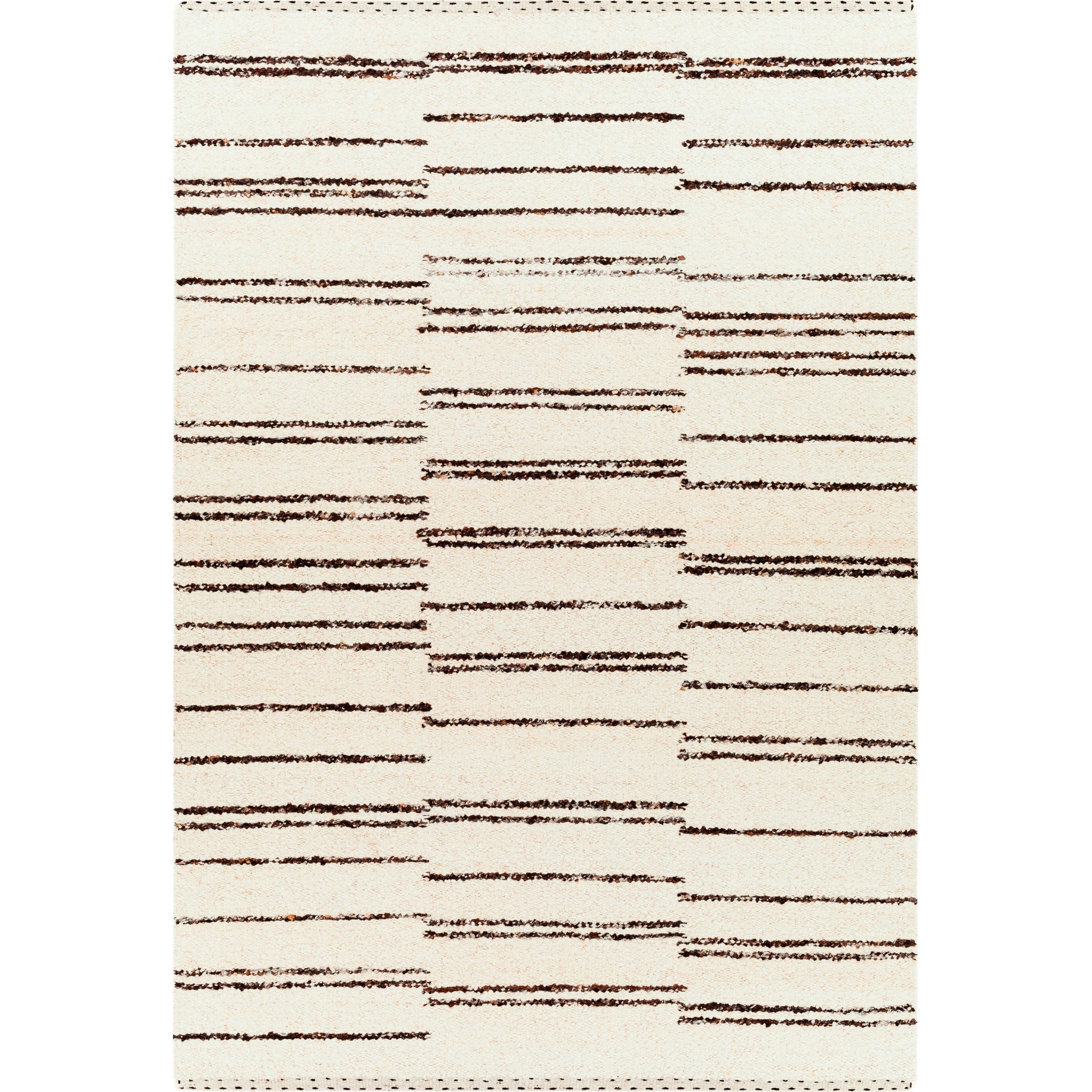 Machu Picchu MCU-1005 Rug by Surya in cream, dark brown, black. Made from 90% wool, 10% polyester in a unique style.
