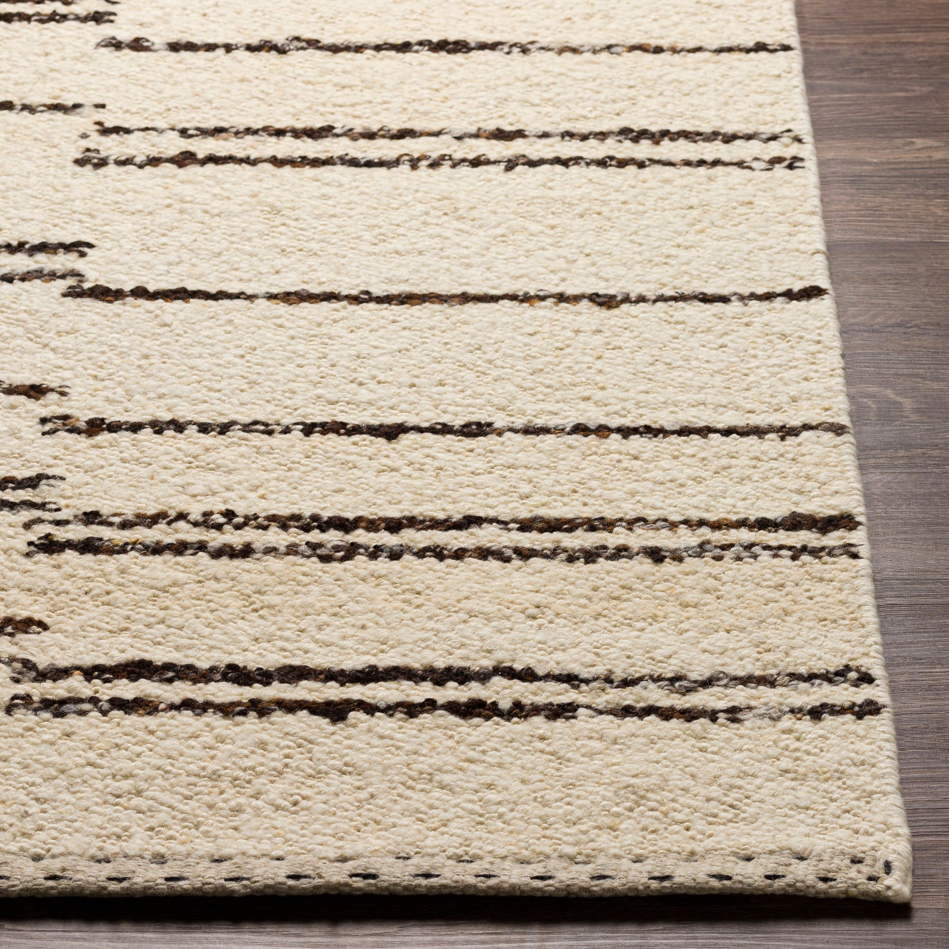 Machu Picchu Rug - 27066 by Surya in cream, dark brown. Made from 90% wool, 10% polyester in a unique style.