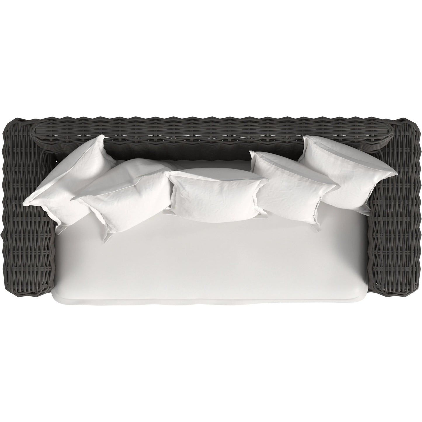 005 SI-2318699 | Additional Silo | Cabo Outdoor Loveseat by Sunset West in dark wood. Made from resin wicker in a rustic style.