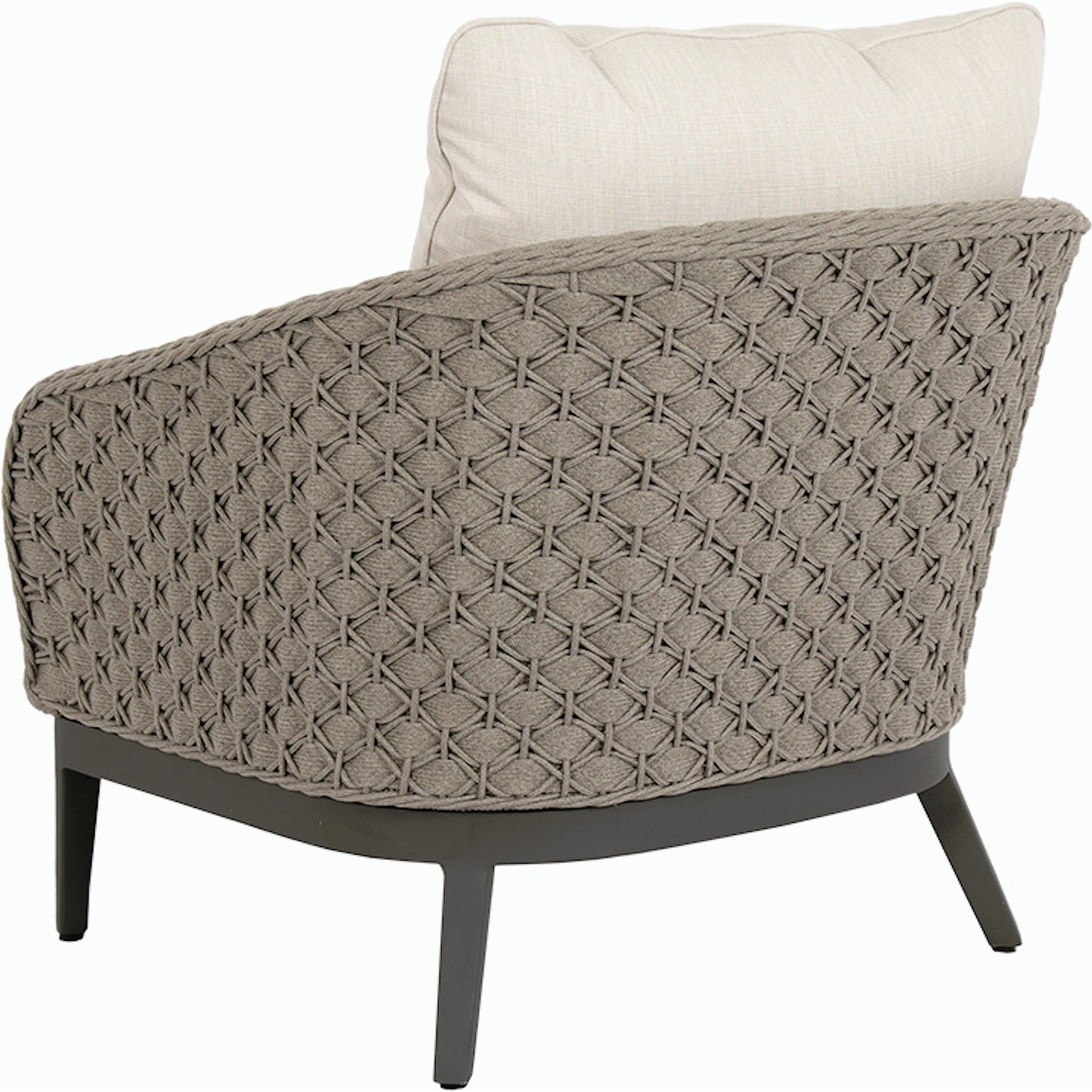 005 SI-2167081 | Additional Silo | Marbella Outdoor Club Chair by Sunset West in graphite. Made from olefin rope in a modern style.