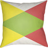White, Bright Yellow, Coral, Grass Green / 18" x 18"