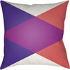 White, Coral, Bright Purple, Bright Blue / 18" x 18"