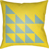 Bright Yellow, Aqua / 18" x 18"