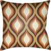White, Dark Brown, Mustard, Bright Orange / 18" x 18"