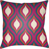 White, Bright Pink, Teal, Bright Orange / 18" x 18"