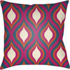 White, Bright Pink, Teal, Bright Orange / 18" x 18"