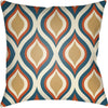 Mustard, Teal, Bright Orange, Cream / 18" x 18"