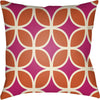 Cream, Bright Pink, Bright Orange / 18" x 18"