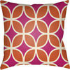 Cream, Bright Pink, Bright Orange / 18" x 18"