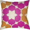 Cream, Bright Orange, Bright Pink / 18" x 18"