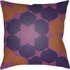Burnt Orange, Bright Purple, Violet / 18" x 18"