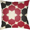 Cream, Bright Red, Black / 18" x 18"