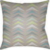 Light Gray, White, Taupe, Aqua, Lime / 18" x 18"