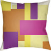 Bright Purple, White, Bright Yellow, Burnt Orange, Bright Pink / 18" x 18"