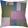 Charcoal, Light Gray, Bright Purple, Bright Blue, Dark Green / 18" x 18"