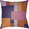 Burnt Orange, Dark Blue, Lilac, Bright Pink / 18" x 18"