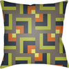 Navy, Bright Orange, Lime, Grass Green, Camel / 18" x 18"